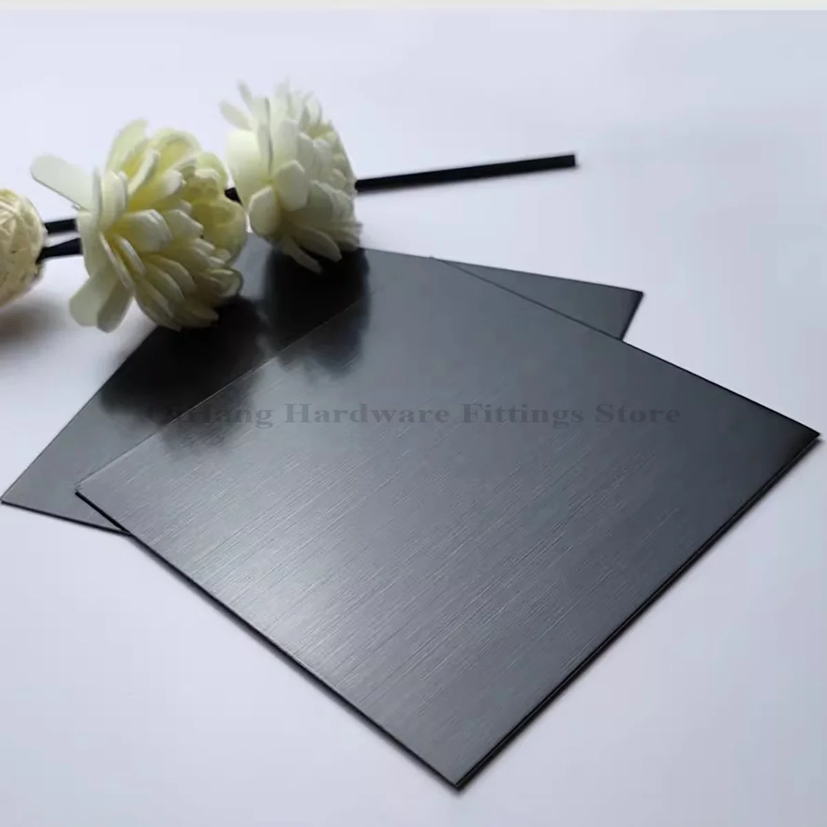 Black Titanium Matte Brushed 304 Stainless Steel Plate - Fingerprint Proof, Laser Cut, Custom Processing by Your Provided Design