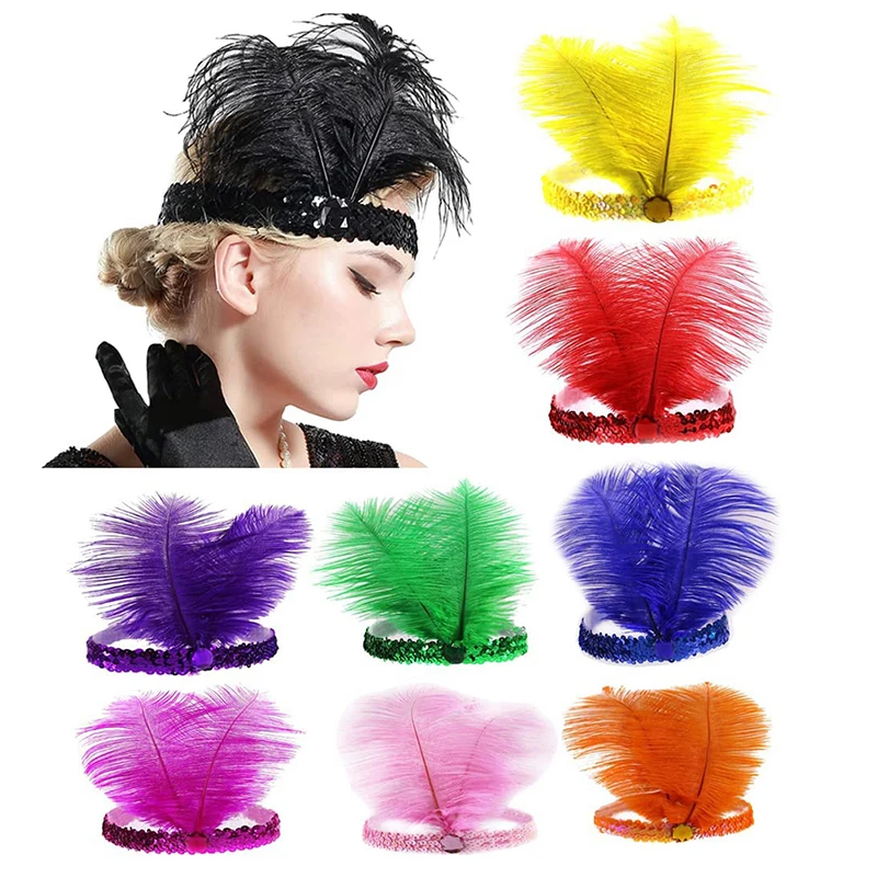 

Fashion Accessories Hair Band Indian Peacock Feather Headdress Hair Headpieces Headband For Adults And Kids Halloween Carnival