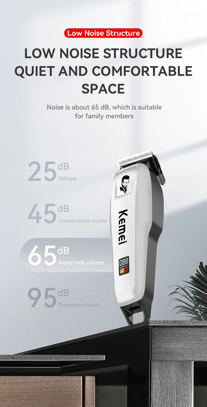 Kemei KM-PG809A KM-PG232 LCD USB Lade Haarschneidemaschine Einstellbare Professionelle Schneidemaschine KM-3382 Rasierer Trimmer für Männer – Detail 11