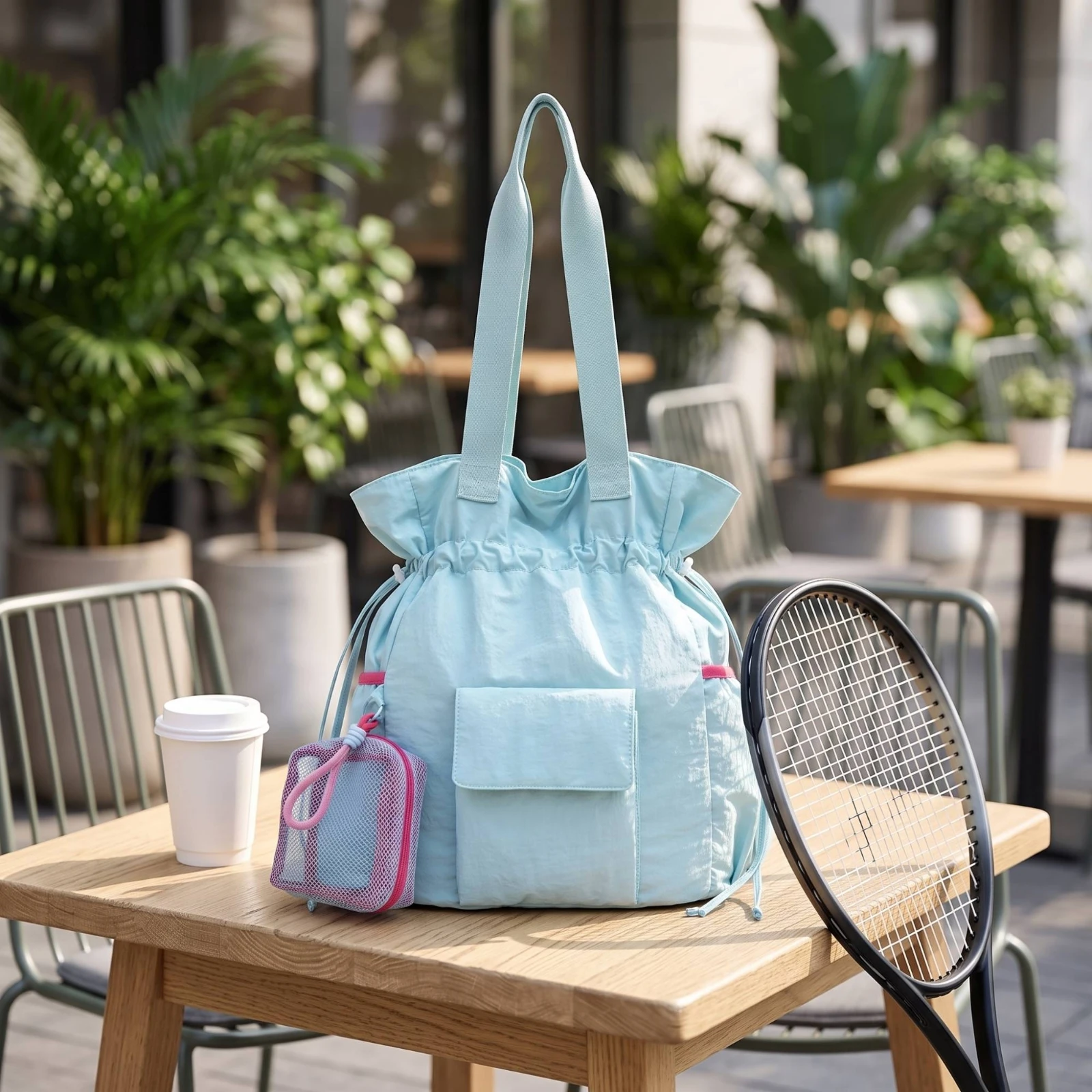 Shoulder Bag with Pouch Roomy Bucket Bag with Pocket Bucket Handbag Soft Versatile for Commuters, Daily Use, Travel