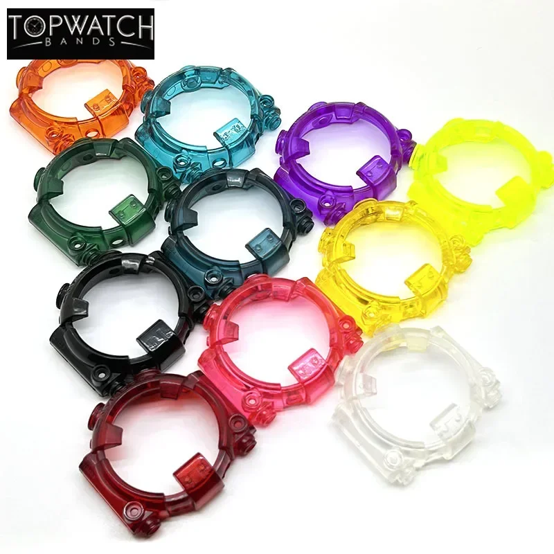 Dw8200 moldura gelo transparente pulseira atacado amostra pulseira de relógio capa pulseira silicone substituição vermelho verde azul