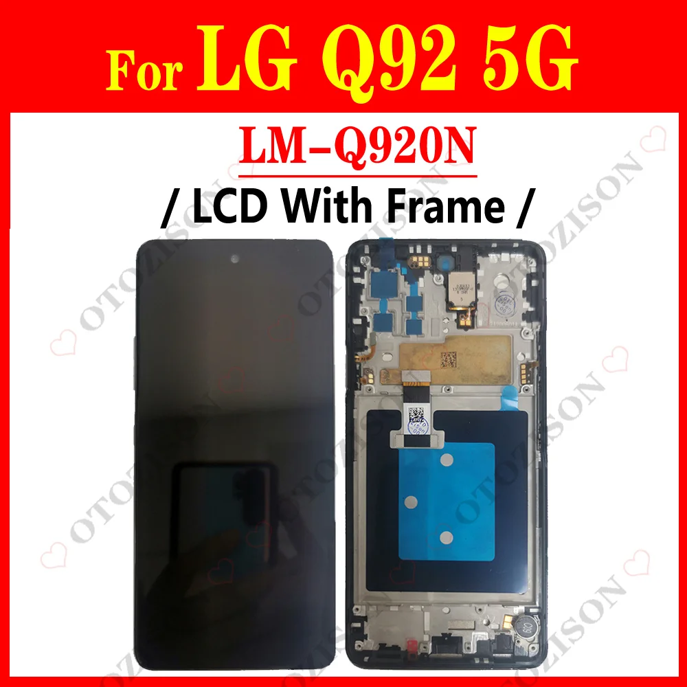 Display For LG Q92 5G LCD With Frame Q6 Q7 Q8 Q9 Q51 Q60 Q61 Q70 Screen Touch Digitizer Assembly LM-Q920N LM-Q925S Replacement