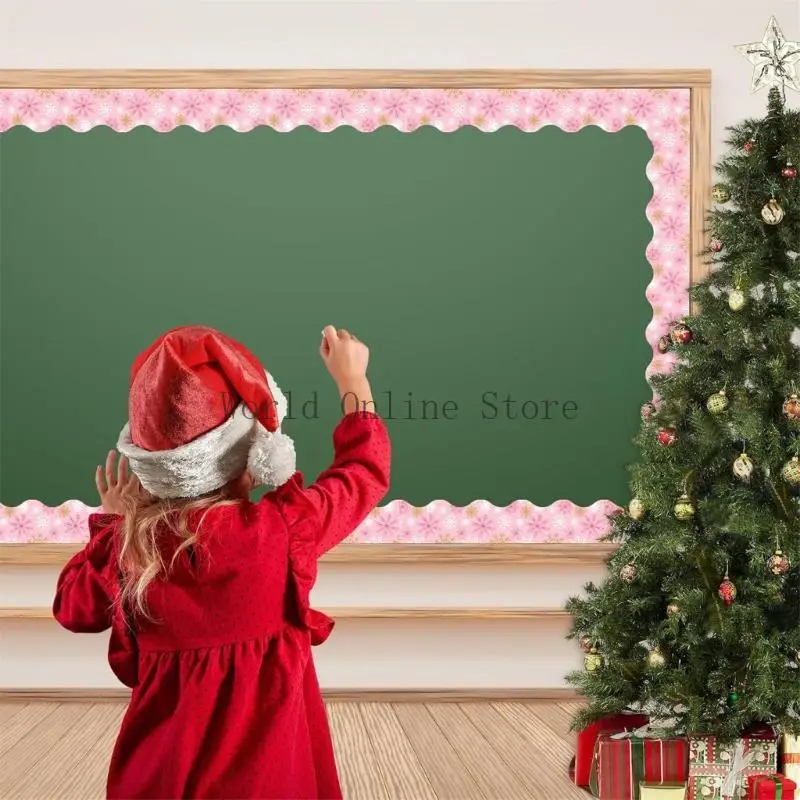 Snowflakes Border Trim Sticker Wall Sticker 65ft Bulletin Border Border Sticker for Bulletin Board Décoration vacances