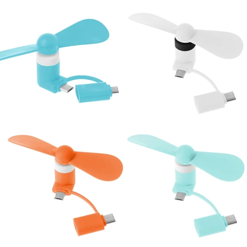 Mini Cute USB Fan Cooler Type C Removable USB-C Gadgets Low Power for Mobile Power Phone PC Laptop Cooler