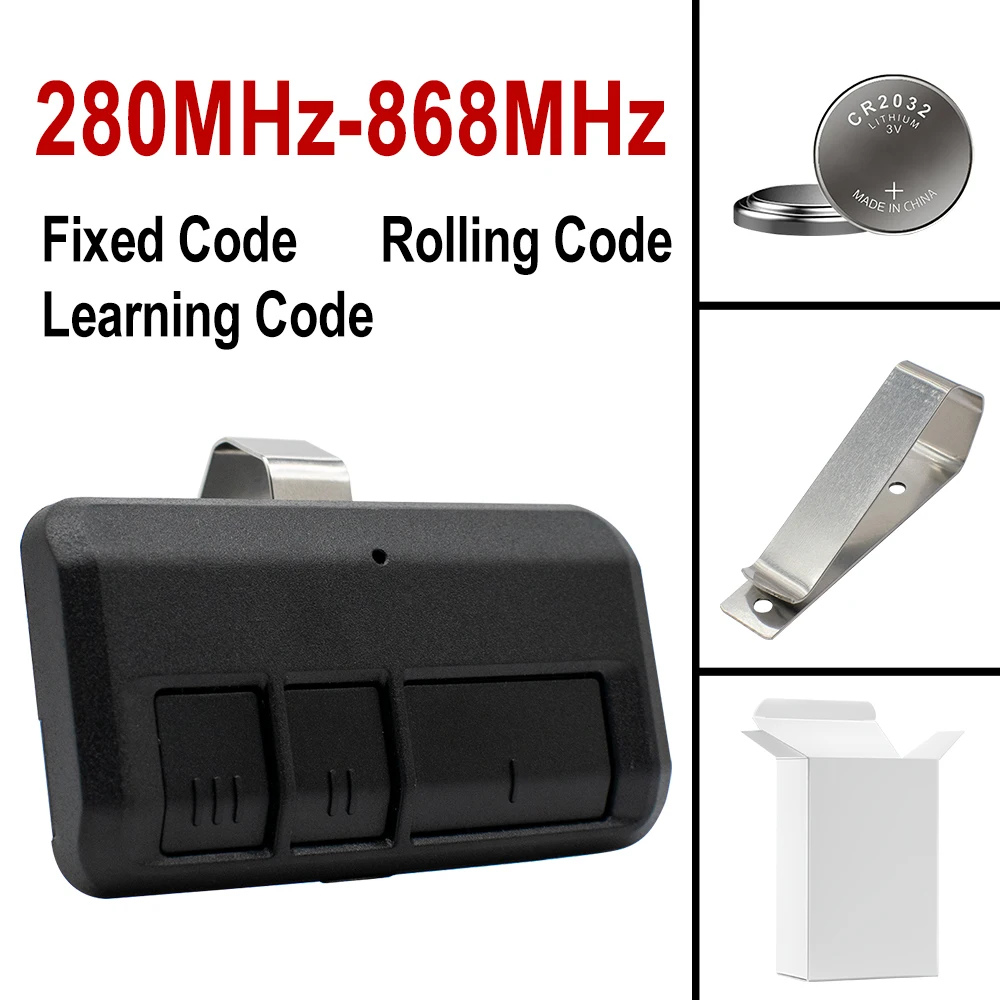 

Universal Gate Remote Control Garage Door Control 3 in 1 Multifrequency Remote With Clip 280-868mhz Rolling Code Transmitter
