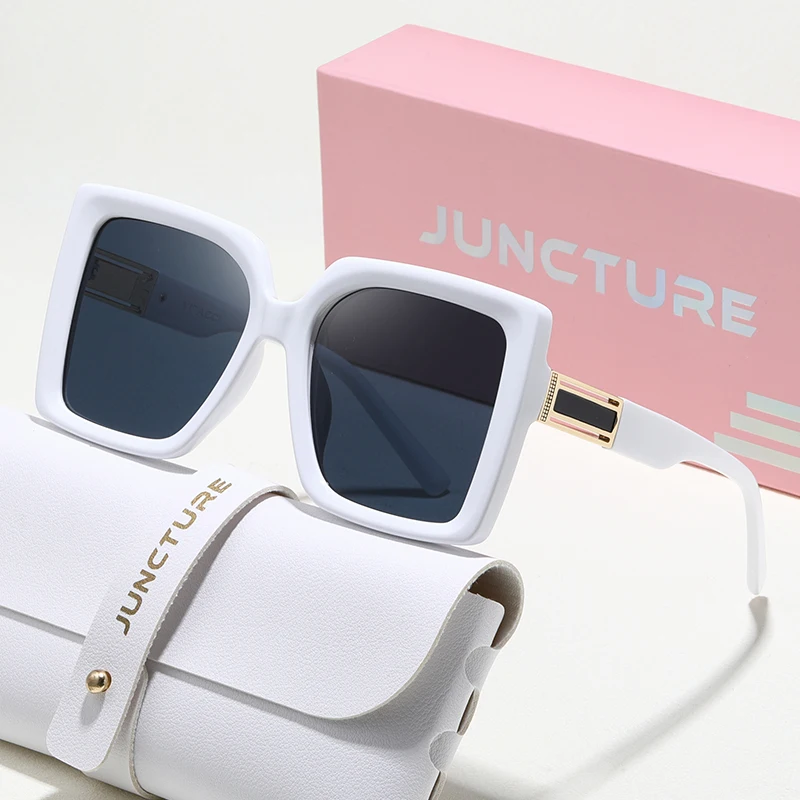 JUNCTURE نظارات شمسية مربعة أنيقة للنساء، نظارات شمسية بإطار كبير متدرج للسيدات، هدايا العطلات، نظارات شمسية للنساء