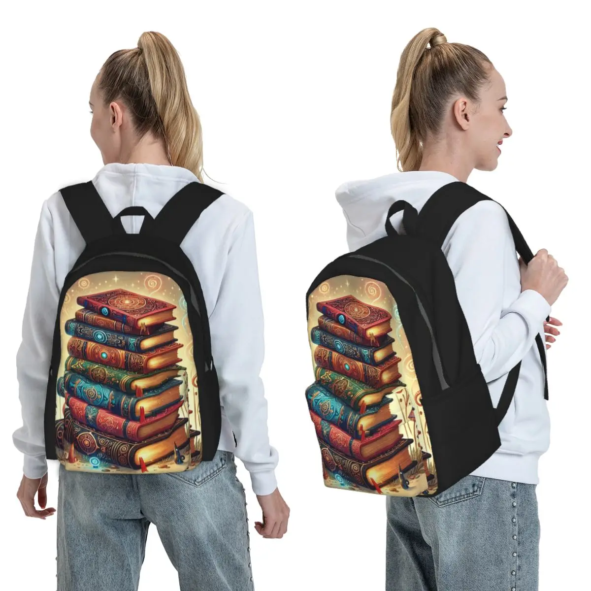 

Ancient Book With Glowing Magic Spells Backpack Boys Girls BookBag Children School Bag Computer Shoulder Bags for Men Women