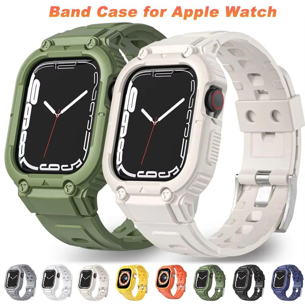 Чехол-ремешок для Apple Watch 45 нмм 49 мм 44 мм 41 мм 40 мм Браслет из ТПУ для Iwatch Ultra 7 8 6 5 4 Браслет Спортивный ремешок Аксессуары