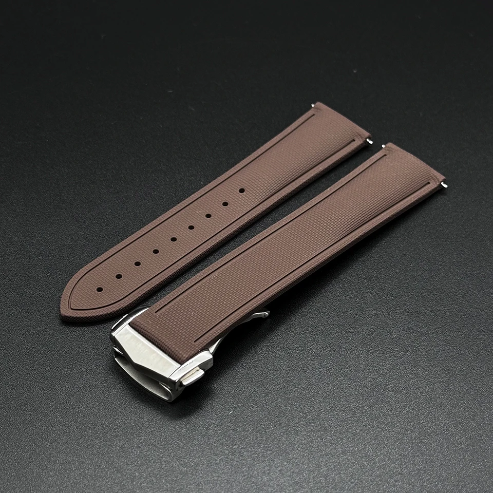 Hochwertiges Sport-Uhrenarmband mit gewebtem Muster, 20 mm, 21 mm, 22 mm, FKM-Gummi-Uhrenarmband