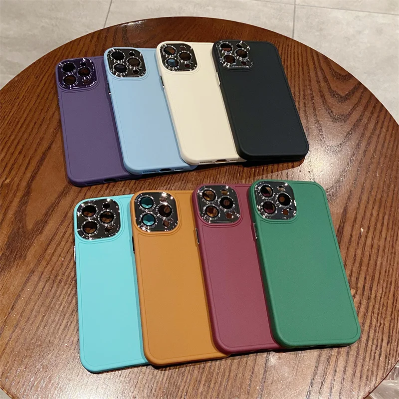 High-end sense of solid color anti-drop mobile phone case for iPhone 11 11pro 11promax 12 12pro 12promax 15Plus 13promax