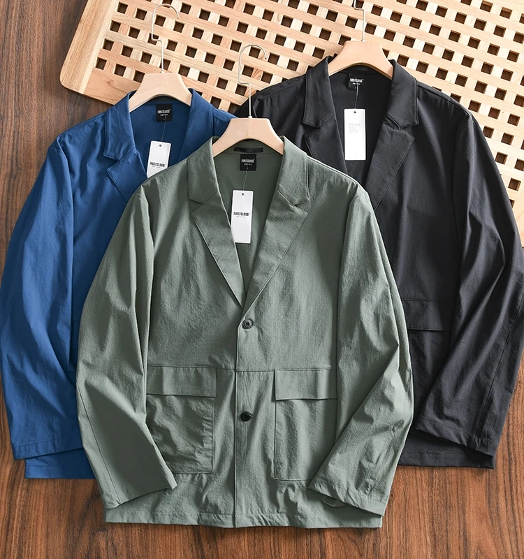 

High-End Imported Fabric Men's Lightweight Quick-Dry Four-Way Stretch Casual Suit Jacket Fashionable Summer Leisure Wear