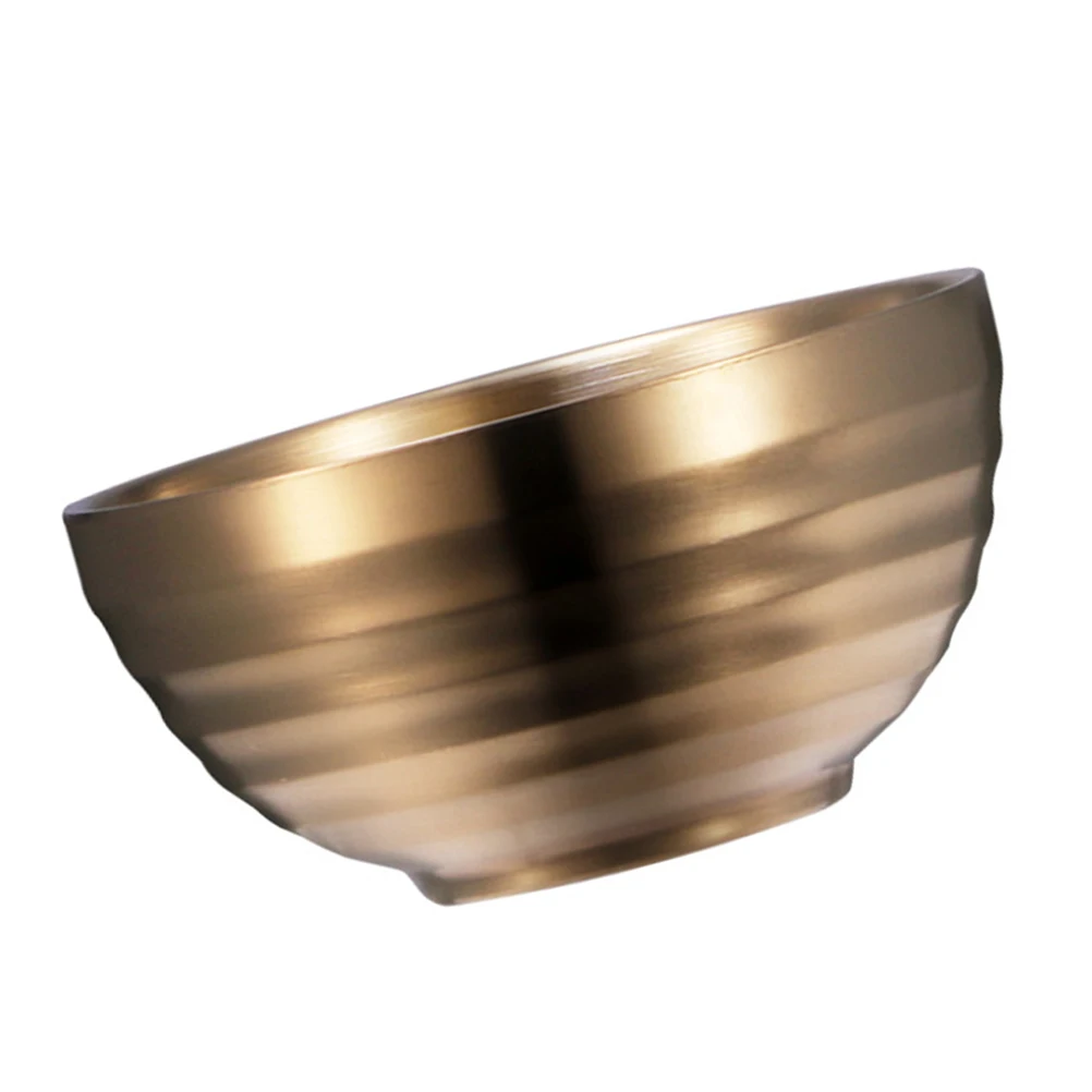 

1Pcs Stainless Steel Rice Bowl Double Layer Thick Food Serving Bowl for Soup Noodle Household Kitchen Tableware