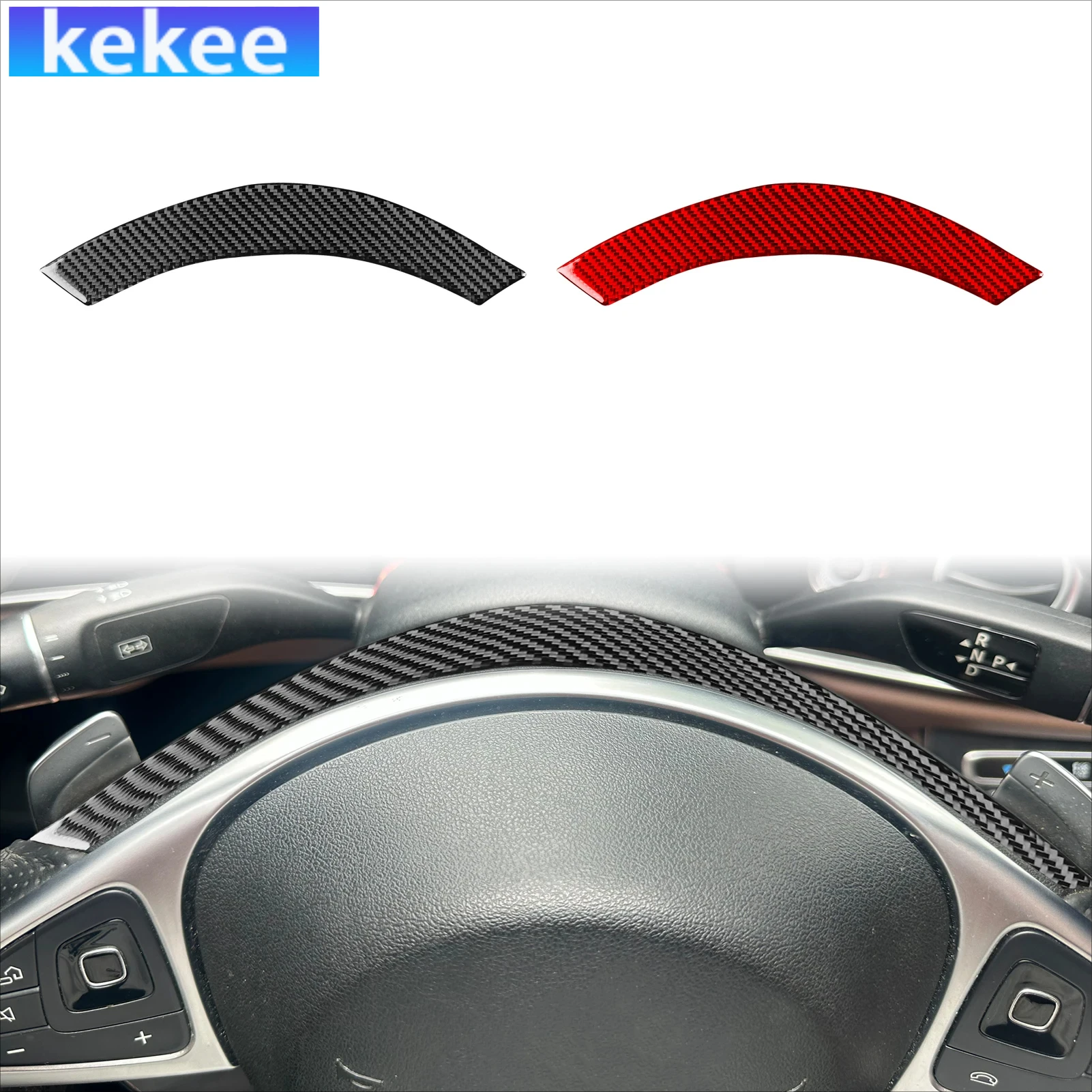 

For Mercedes Benz E Class W213 2016-2022 Carbon Fiber Dashboard Driver Wheel Back Chin Cover Stickers Car Accessories Interior