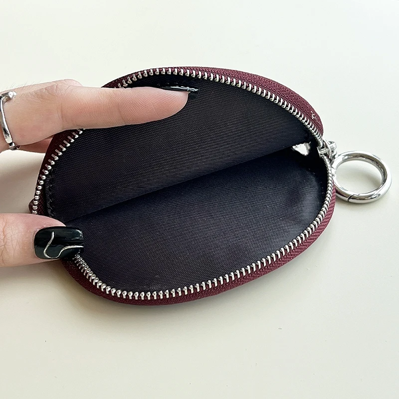 لطيف القط محفظة نسائية للعملات المعدنية الصغيرة مع مفتاح سلسلة اسم مخصص فاخر موضة بنات سماعة الحقيبة جلد طبيعي امرأة حقيبة قلادة سحر