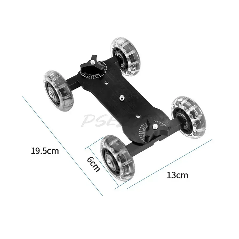 Cursore da tavolo per fotocamera Dolly Puleggia direzionale da tavolo per riprese di auto Mini stabilizzatore per auto video per fotocamera DSLR