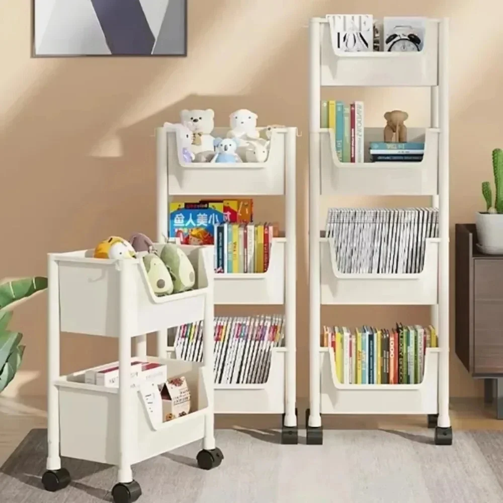 Trolley Bookshelf Kitchen Corner Narrow Slit Storage Cabinet Bathroom Living Room Home Organizer Kitchen Storage Rack Trolley