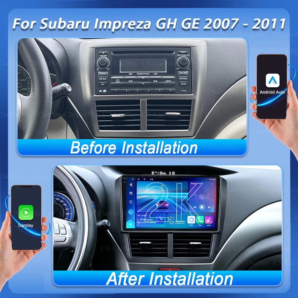 For Subaru Forester 3 Sh 2007-2013 Impreza Gh 2007-2011 Android 16 Auto Radio Stereo Multimidia Player Gps Navigation Car Gps