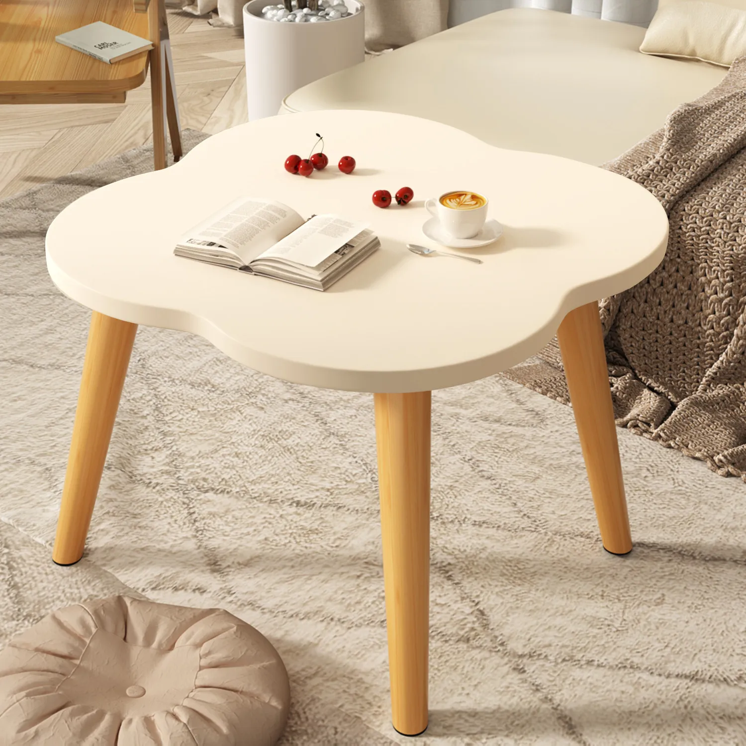 Mesa pequeña, dormitorio, zona de estar, mesa de centro, diseño pequeño, mesa creativa con ventana salediza, mesa redonda pequeña de lujo ligera