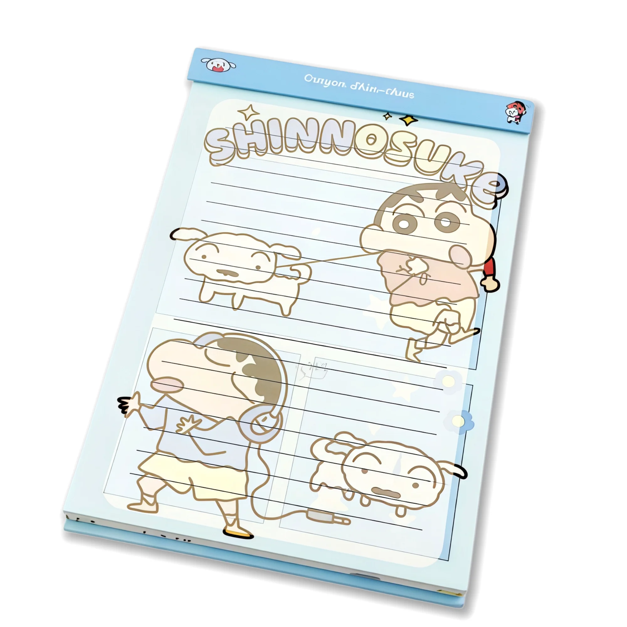 2PCS Crayon Shin‑chan Character A5 Notepad, Tearable Writing Notebook, Portable Memo Notepad For Journaling Note Taking