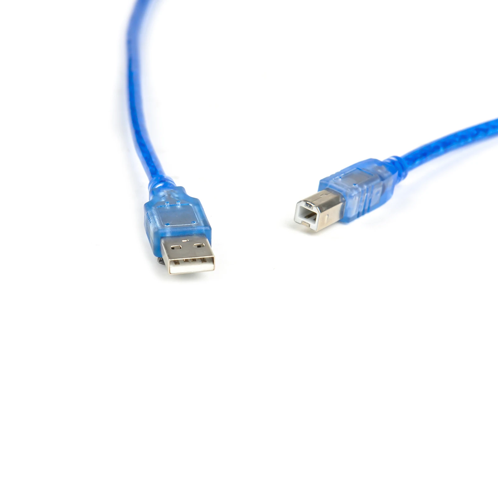 USB 2.0 Square Port Connection Cable Printer Data Cable Extended To USB Square Port 30cm/50cm for UNO 2560 Transparent Blue