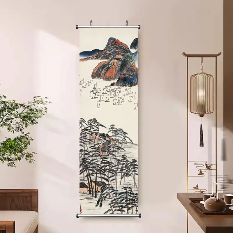 Zen Abstract Traditional Chinese Style Qi Baishi Wall Art Canvas Painting Poster Picture Print For Office Living Room