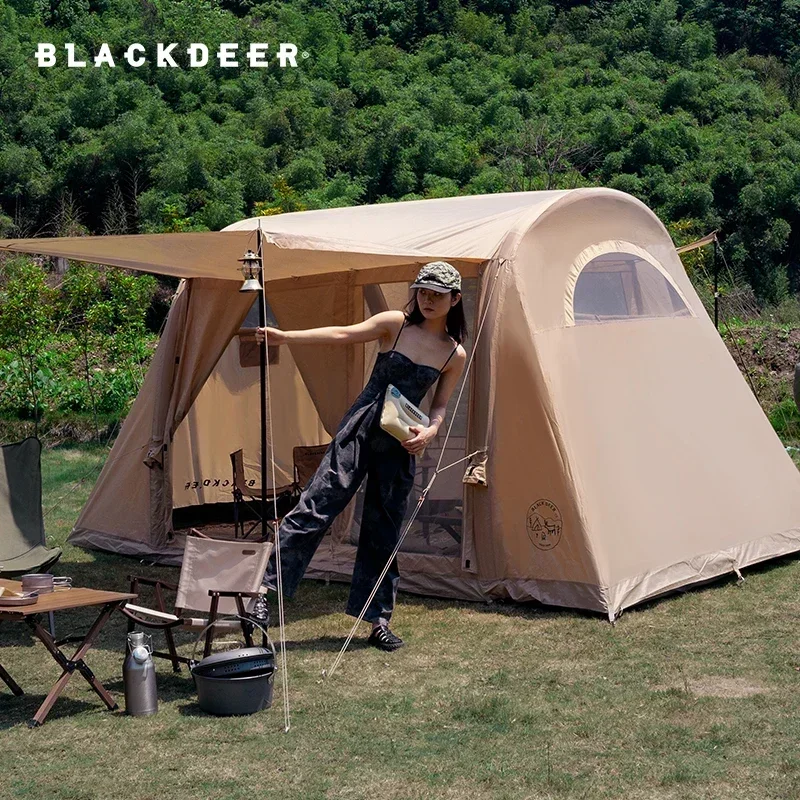 

Blackdeer Tent Inflatable Camping House Ultralight Tarp 6 People Party Tourist Outdoor Large Beach Waterproof 150D Silver Coated