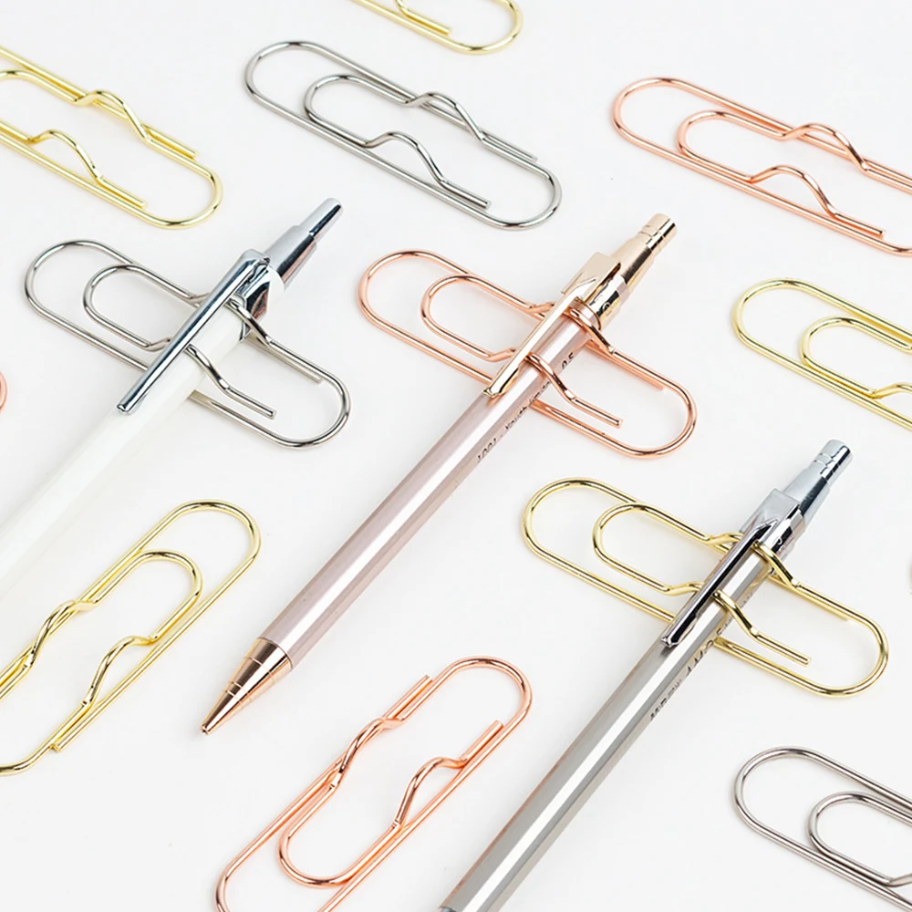 1 Stuks Metalen Paperclips Paper Fix Clips Pen Houder Clips Notebook Penhouder Boek Pin Voor Notebook Journal Document Clips