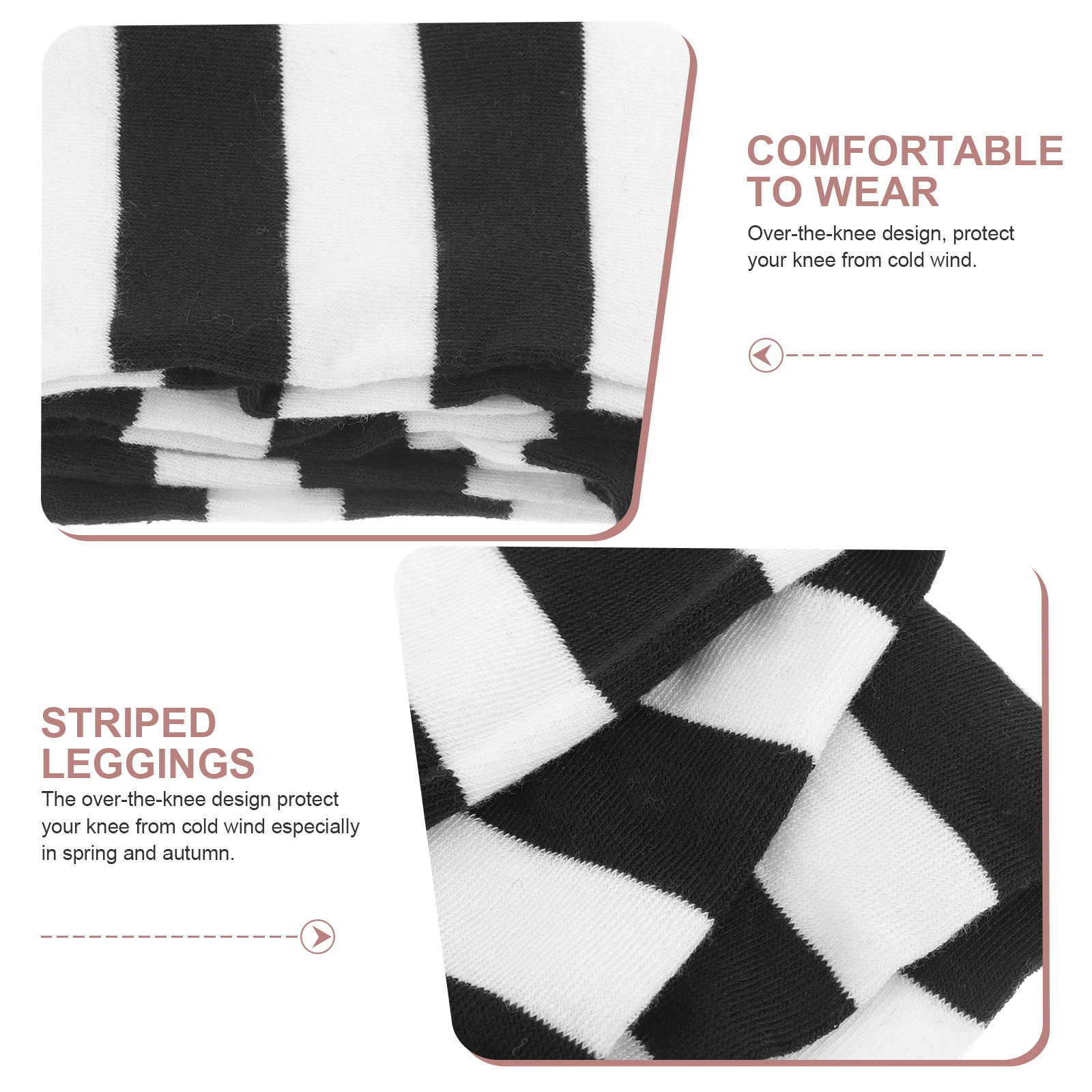 Blue Black Wide Striped Thigh High Stocking Women Over Knee Socks Pantyhose Crew Long Durability Polyester Costumes Cosplay