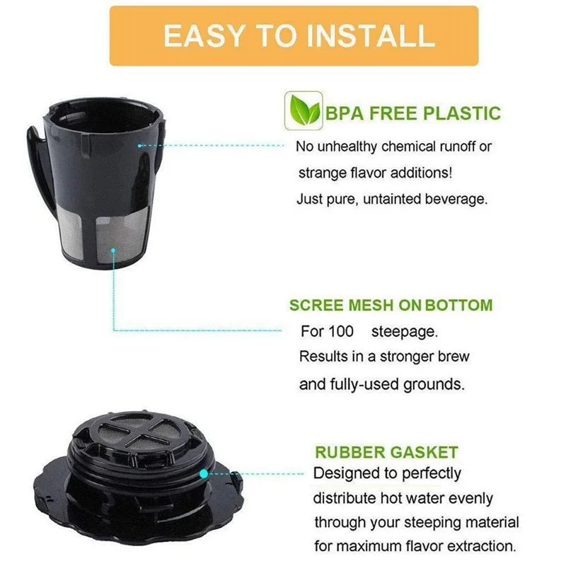 Keol-filtro de café reutilizável para haleig k-cup 2.0 modelo peça de reposição k200 k250 k300 k350 k400 k450 series