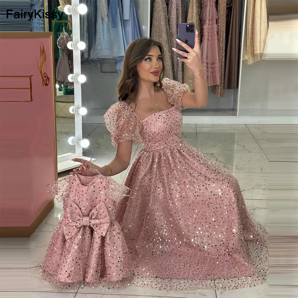 

FairyKissy Sparkling Evening Dresses A Line Sexy Sleeveless Sequined Woman's Prom Gowns Fashion Beading Party Vestido de Gala