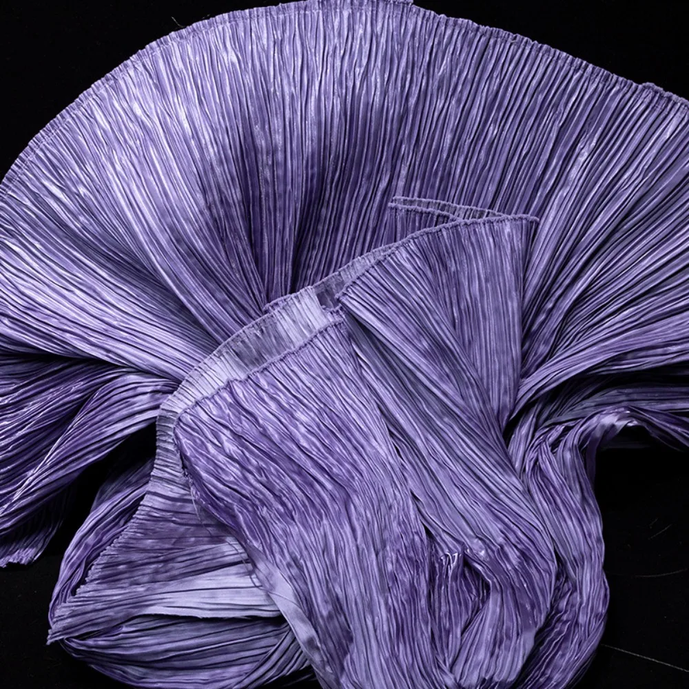 

Bright Luster Forged Pleated Fabric DIY Polyter Water-gloss Fabric Fabric Design 145cm Width Small Crinkle Fabric
