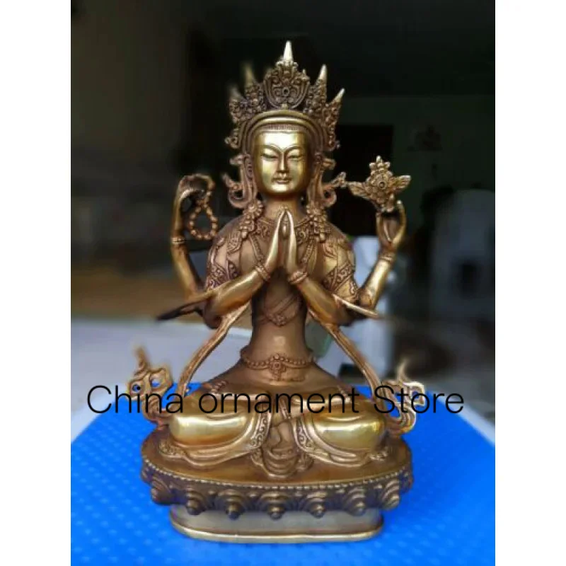 

Rare Chinese Tibetan Bronze 4-Frame Guanyin Chen Litz Buddha Lucky Statue