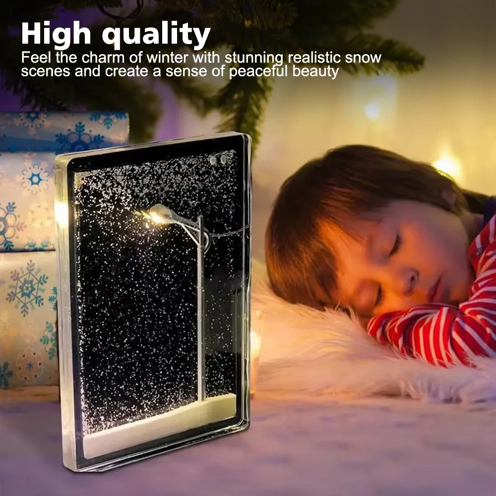 High-end Snowy Night Flow Hemp Night Light Snow Scene Street Lamp Handmade DIY Material Package To Send Friends Birthday Gifts