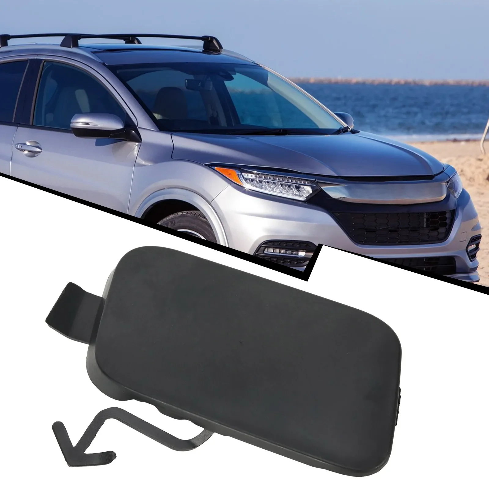 Front Tow Hook Cover Brand New Black Front Bumper Tow Hook Cover Cap For Honda HR V 2019 2021 Perfect Match And Easy To Install