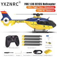 YXZNRC RC Helicopter F06 EC135 2.4G 6CH 6 Axis Gyro RTF Direct Drive 1:36 Drone