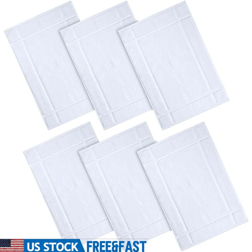 

6 Pack Washable Bath Mats Non Slip Soft Cotton Absorbent Fast Drying Bathroom Mat Set Daily Use