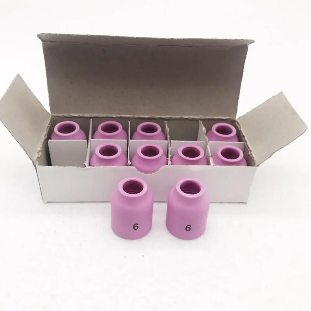 

10Pcs Argon Arc Welding Nozzle 53n60 Ceramic for 45V 17cb20g 17Gl Series Long Lifespan 53n60 Tig Welding Nozzle