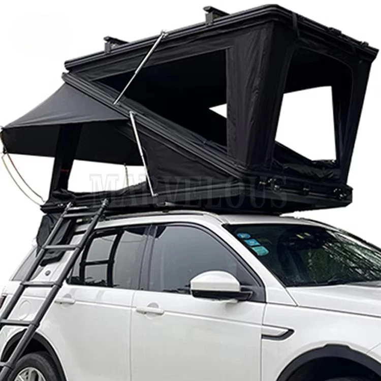 

Automatic Z Shaped Car Roof Tents Hard Shell Big Window Aluminum Pop up Roof Top Tent