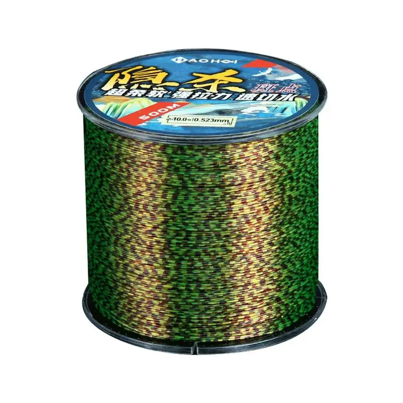 Camouflage Fishing Thread Abrasion Resistant Camouflage Fishing Cable Fast Sinking 500-Meter Nylon Thread For Craft Projects Sea