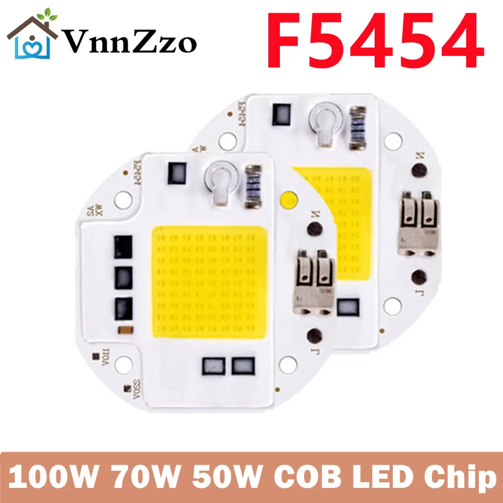 Welding Free 50W 70W 100W COB LED Chip for Spotlight Floodlight 220V 110V Integrated LED Light Beads Aluminum F5454 White Warm