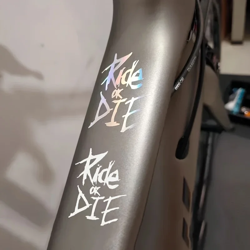 1pc Bike Frame Stickers Ride Or Die Top Tube Decals For MTB Bicycle Decorative Frame Bike Auto Motorcycle Accessories