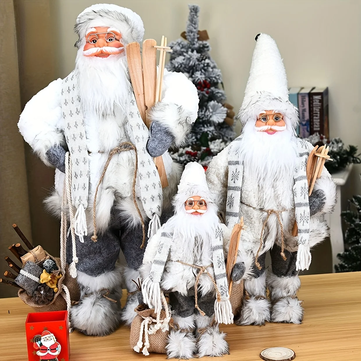 Home Textiles And Furnishing - Blue and white Santa Claus, Christmas