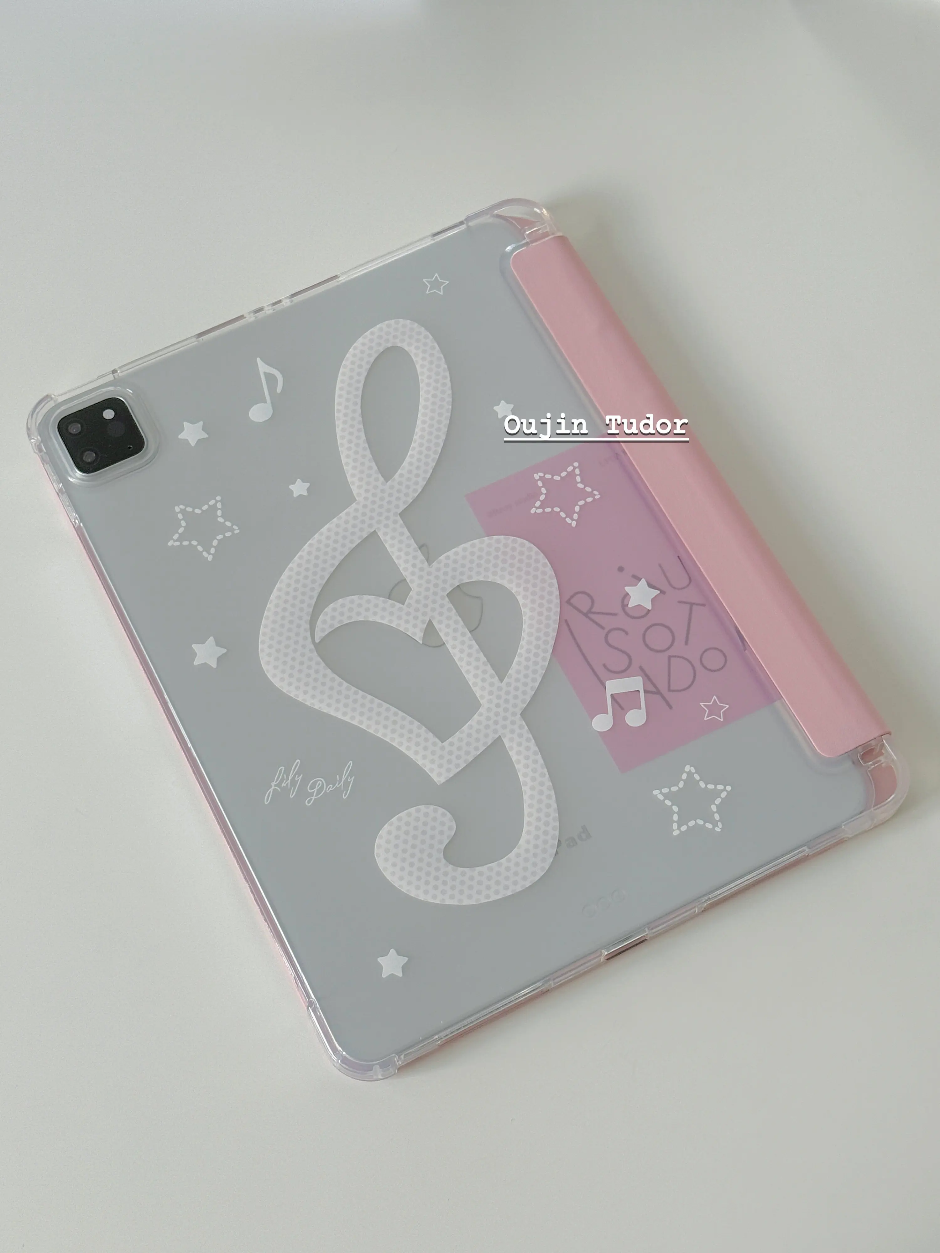 Pink Dot Music Note Star Y2K Tablet Case For iPad Pro 13in 11th M5 M4 12.9in A16 7/8/9/10th Air4/5/6/7 11in M2 M3 Mini Cover
