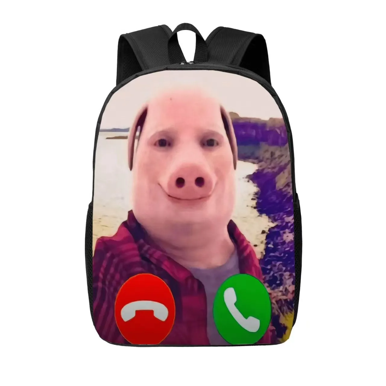 John Pork Checkered Shirt PigBackpack  for Child Light Weight Child Fashion Student Knapsack Best Gift  School Backpack