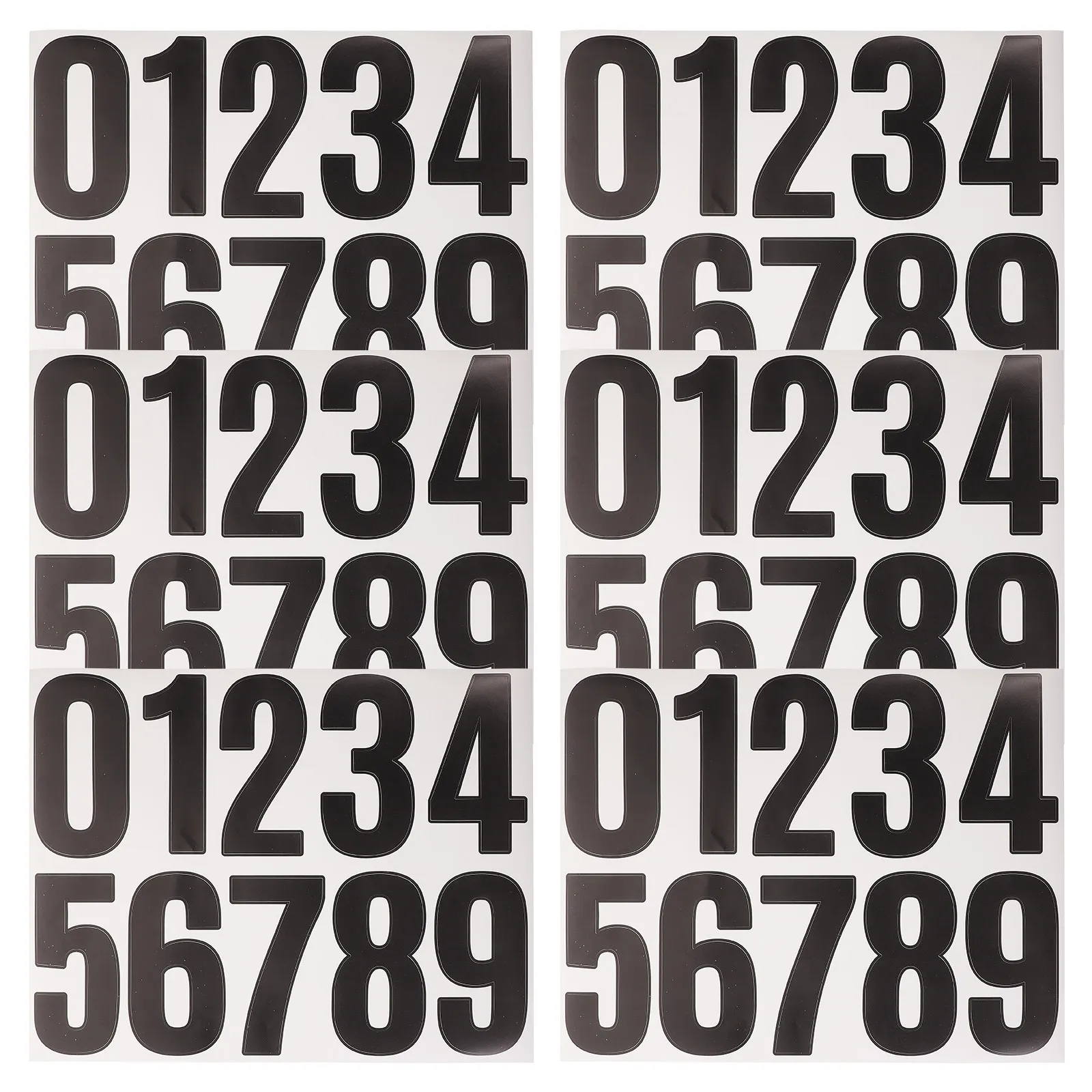 

6 Sheets Versatile Large Number Stickers Adhesive for Trash Can Mailbox Street Number Board Porch Pillars Outdoor Decor DIY