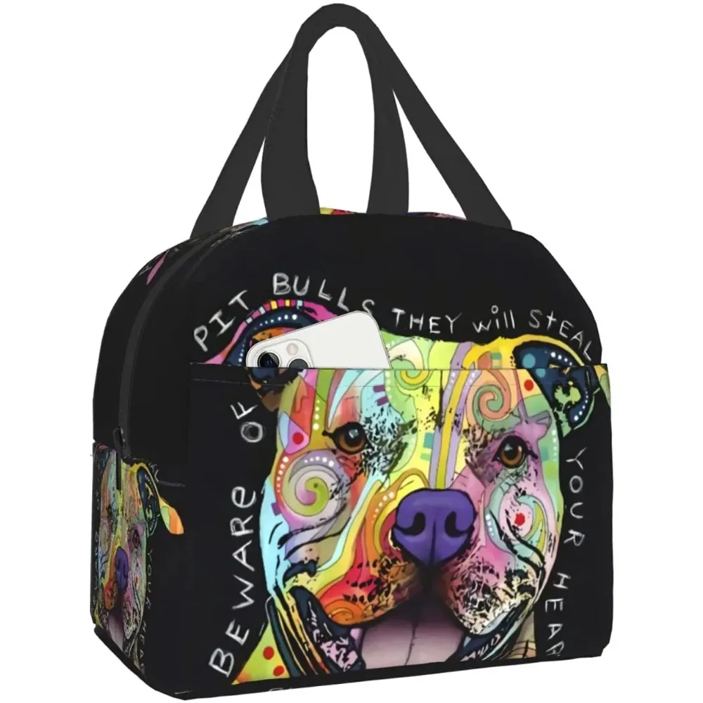 New Pit Bulls Reusable Insulated Lunch Bag Cooler Tote Box Container for Woman Office Work School Picnic Beach Workout Travel