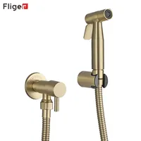 Fliger Stainless Steel Handheld Bidet Sprayer Single Cold Water Toilet Bidet Faucet Hygienic Shower for Enema Portable Shower