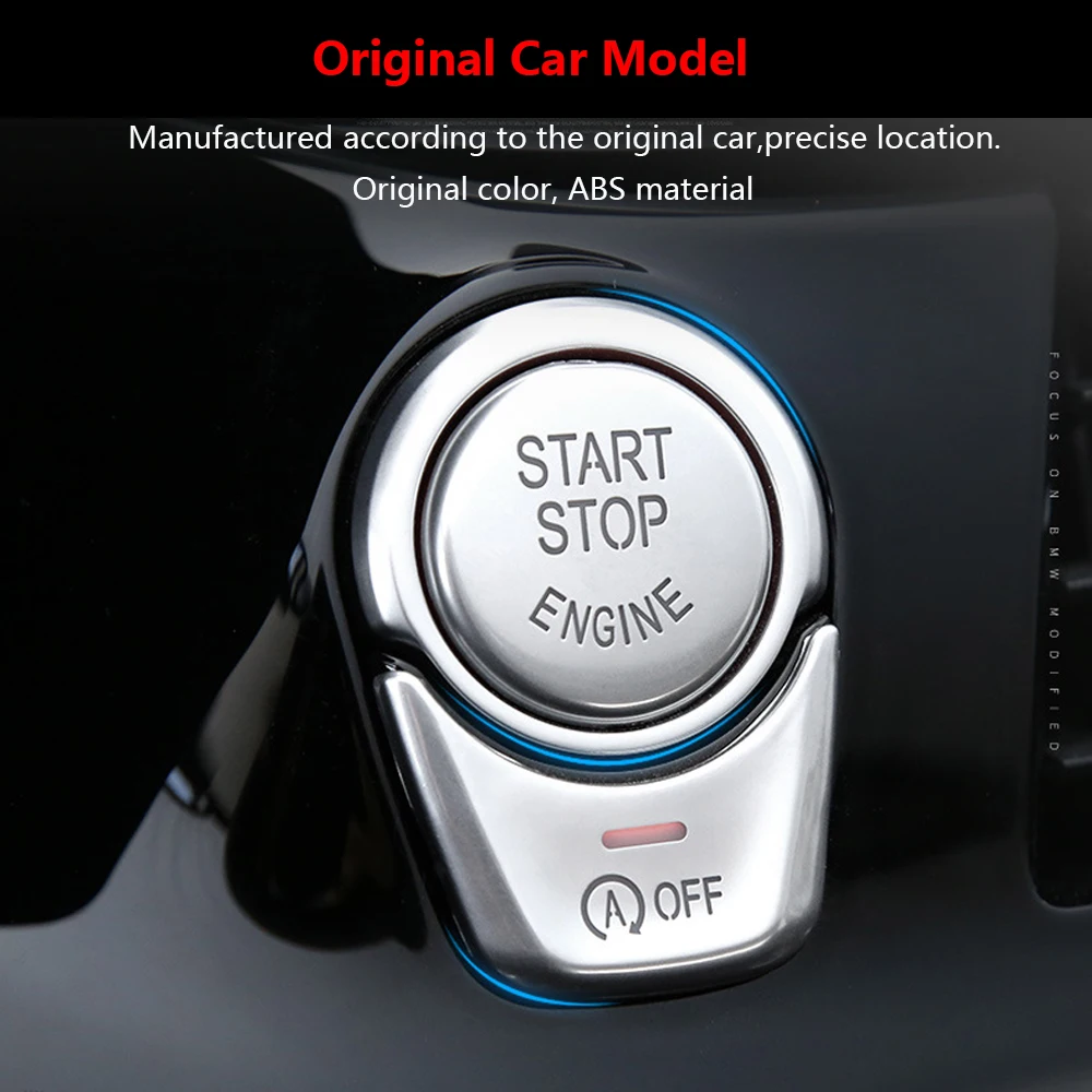 Full Set For BMW 5 G30 G38 Chrome Hand Brake Start Stop Steering Wheel Multi Media Window Lift CD Air Vent Button Cover Trim