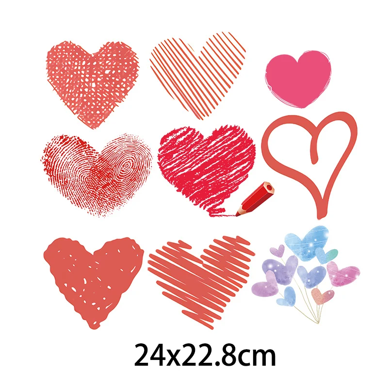 Lovely Heart Heat Transfer Love Shape Washable Iron-on Transfers for T-Shirt Children Gift DIY Clothes Stickers