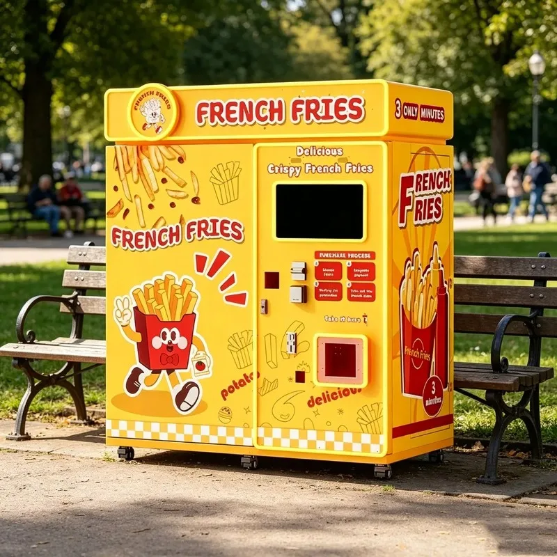 Smart French Fries Vending Machine Fully Automatic Self Service Fast Food Potato Fries Kiosk Touch Screen QR Code Payment